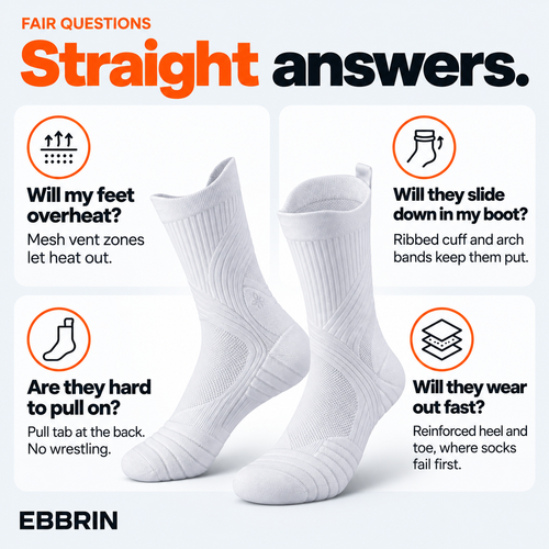 Ebbrin Padded Compression Work Socks For Foot Pain