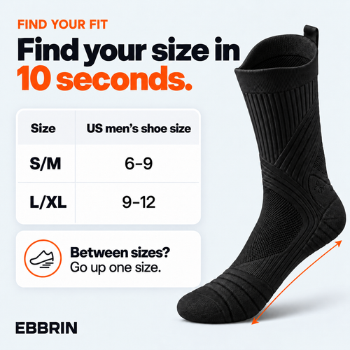Ebbrin Padded Compression Work Socks For Foot Pain
